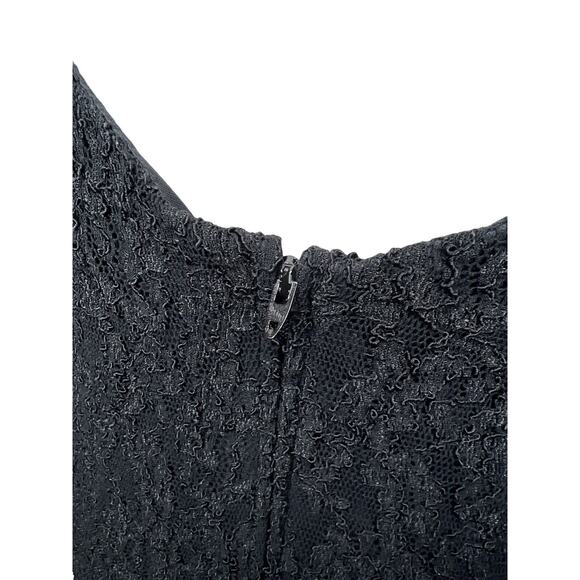 Vintage 80s Size Small Black Lace Cocktail Semi Formal Dress Cut Out Backless - Picture 9 of 13